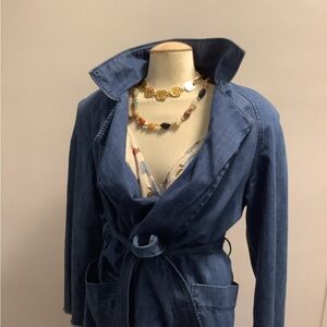 Stylish Women's Belted Denim Jacket gap (like) 3/4 length .